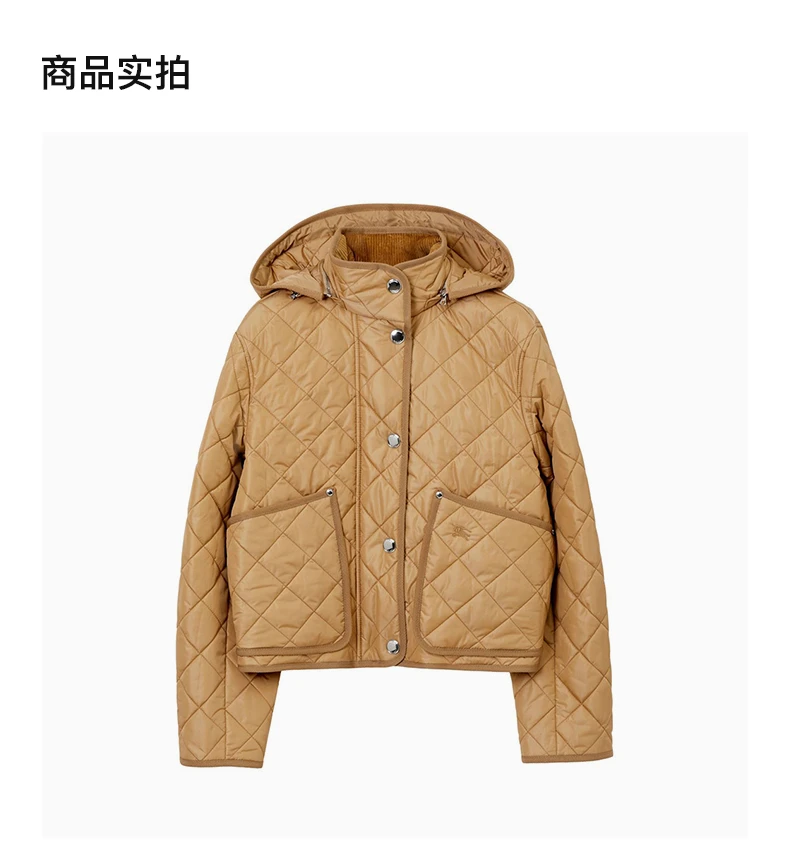 商品[国内直发] Burberry|BURBERRY 土黄色女士棉服 8070969,价格¥9472,第4张图片详细描述