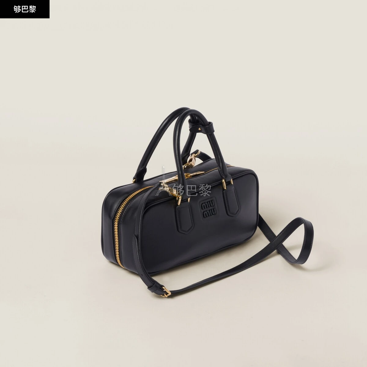 商品Miu Miu|【预售】 缪缪 25春夏 女士 手提包 Sac Arcadie en cuir 5BB148_2F8K_F0002_V_OOO ,价格¥22708,第4张图片详细描述