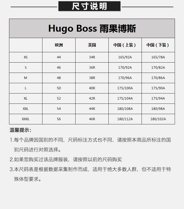 商品Hugo Boss|Hugo Boss 雨果博斯 19春夏 男士黑色纯棉短袖半袖圆领T恤 TEEGOLD-6415-001,价格¥552,第12张图片详细描述