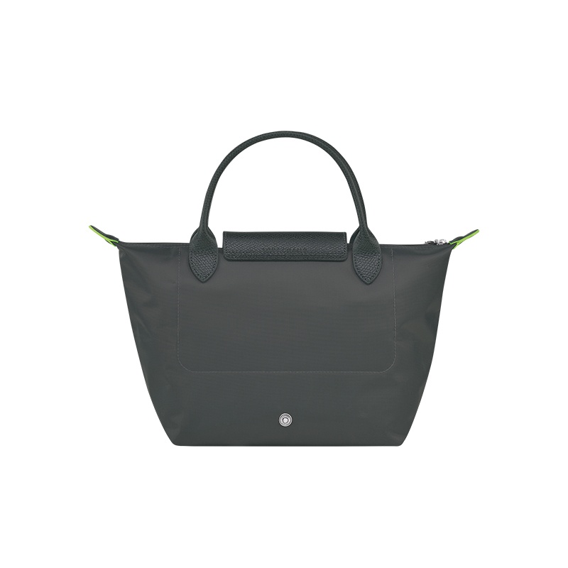 商品Longchamp|LONGCHAMP/珑骧 女士灰色帆布银色五金按�扣拉链开合小号手提包,价格¥716,第3张图片详细描述