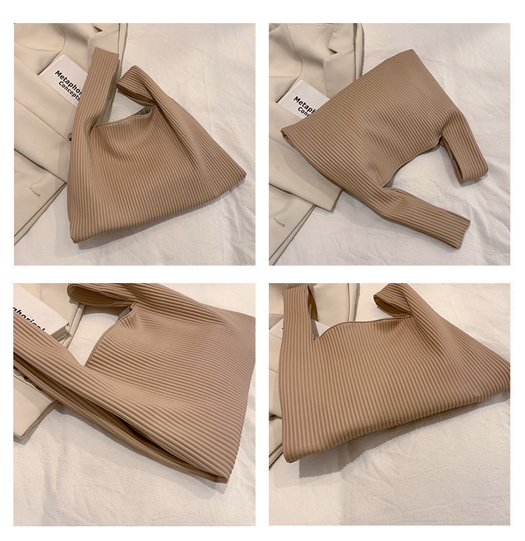 商品[国内直发] GLENVINTEN|格岚云顿迎春网红新款条纹纯色小众手提包休闲时尚大容量托特包腋下包,价格¥170,第8张图片详细描述