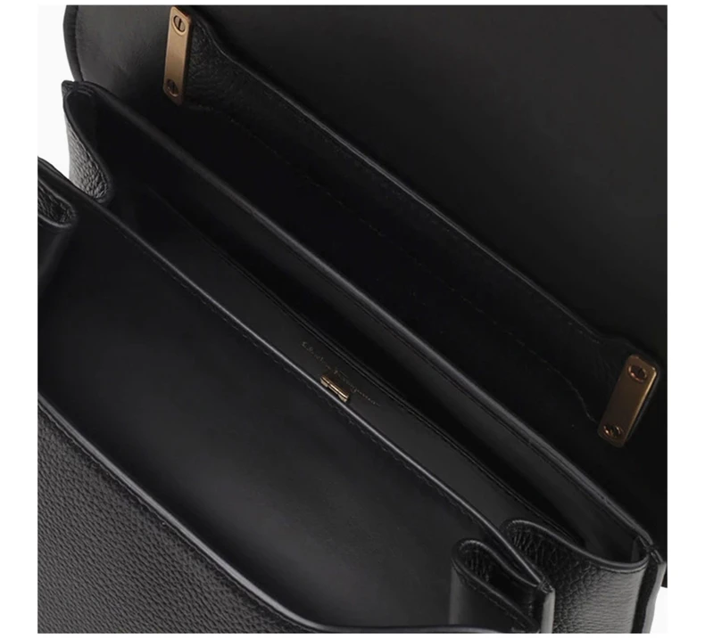 商品[国内直发] Salvatore Ferragamo|Salvatore Ferragamo 菲拉格慕 女士黑色牛皮手提包挎包 21-H493-0718459,价格¥13440,第6张图片详细描述