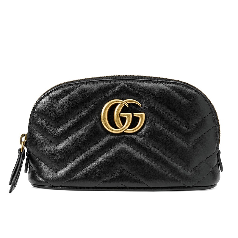 商品Gucci|GUCCI/古驰 GG Marmont系列 女士黑色小牛皮Y型绗缝拼接GG标志手拿包 625544DTDHT1000,价格¥3665,第2张图片详细描述