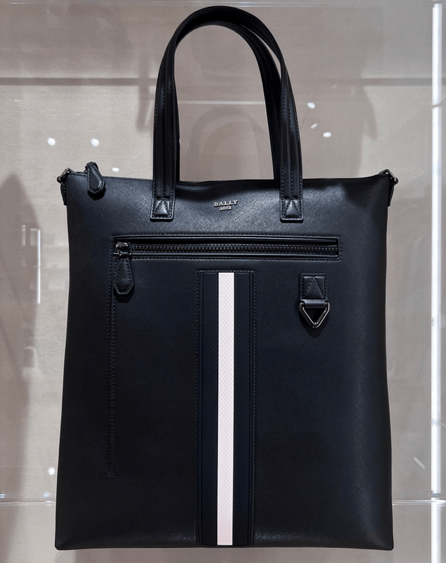商品Bally|巴利拉链开合环形手柄字母黑色白条602331-25879（澳门仓发货）,价格¥4795,第2张图片详细描述