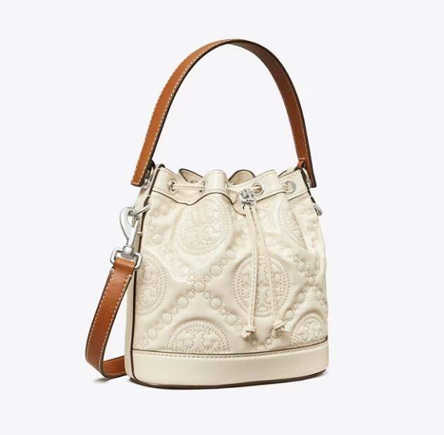 商品[国内直发] Tory Burch|汤丽柏琦 TB女包TB水桶包 T MONOGRAM水桶包单肩包手提包142935-250,价格¥3900,第2张图片详细描述