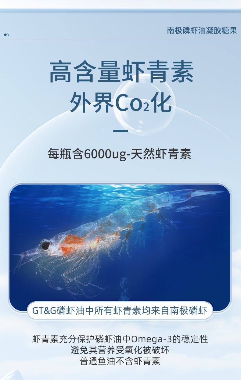 商品[国内直发] GT&G|南极磷虾油凝胶糖果(无糖型)蕴含丰富的磷脂、Omenga-3 和虾青素 60粒1瓶,价格¥201,第10张图片详细描述
