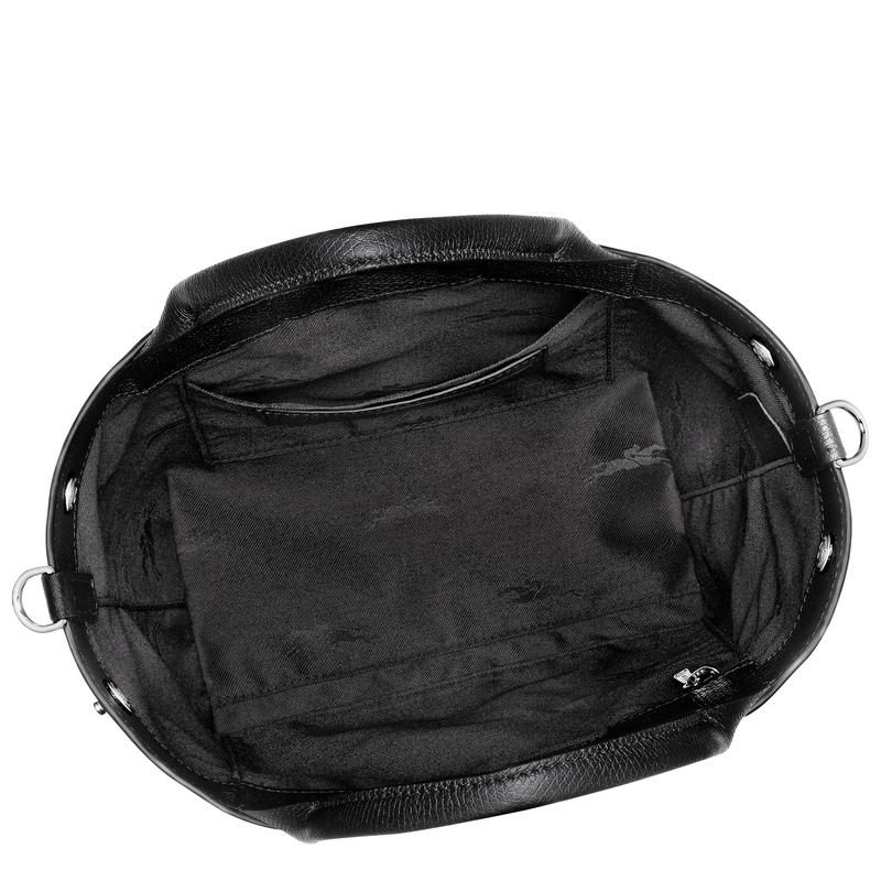 商品Longchamp|珑骧 Le Roseau系列小号女士黑色皮革手提包 10273HFP001,价格¥5350,第7张图片详细描述