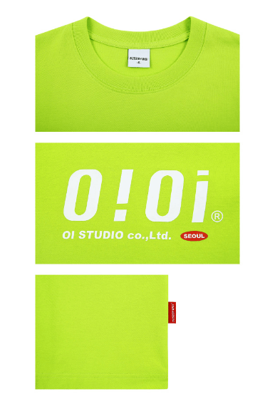 商品oioi|【享贝家】OIOI 休闲宽松短袖T恤 男女同款 绿色 T-SHIRTS-LIME ,价格¥186,第2张图片详细描述