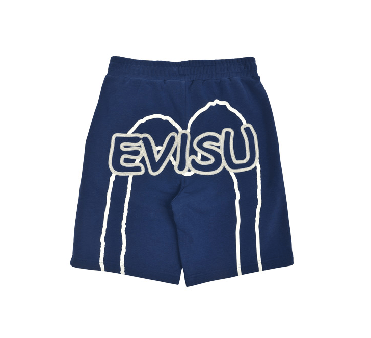 商品Evisu|【享贝家】韩版Evisu 惠美寿福神新款休闲短裤运动短裤 蓝色/白色（预售款，10天发货）EU2UZP702,价格¥172,第3张图片详细描述