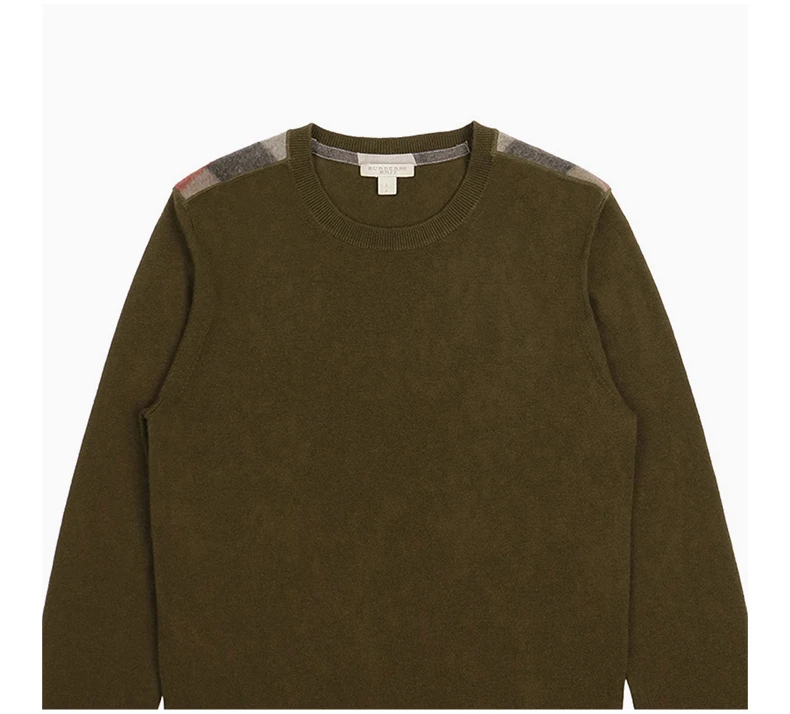 商品Burberry|BURBERRY 男士军绿色圆领套头毛衣 3943648,价格¥1976,第3张图片详细描述