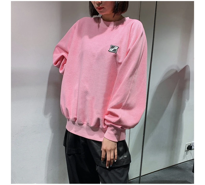 商品We11done|WE11DONE 女士荧光粉徽标圆领卫衣 WD-TS1-21-512-U-NP,价格¥810,第5张图片详细描述