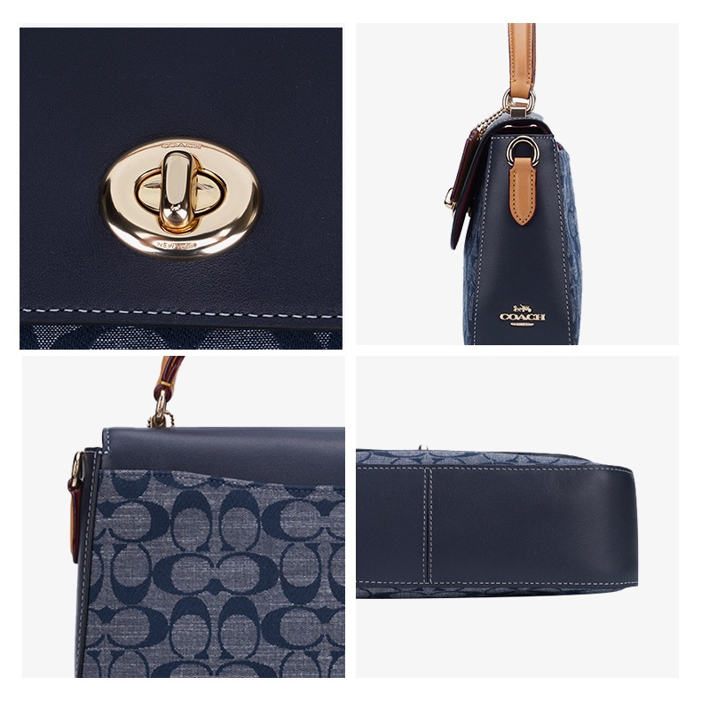 商品Coach|蔻驰Marlie系列女士PVC配皮旋钮手提单肩斜挎包,价格¥1248,第38张图片详细描述