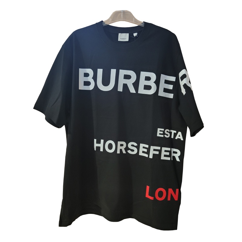 商品Burberry|【现货】博柏利 男士黑色棉质标识印花圆领短袖T恤80843311,价格¥1756,第2张图片详细描述