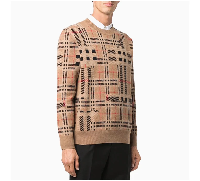 商品Burberry|BURBERRY 米黄色男士针织衫/毛衣 8045523,价格¥4381,第5张图片详细描述