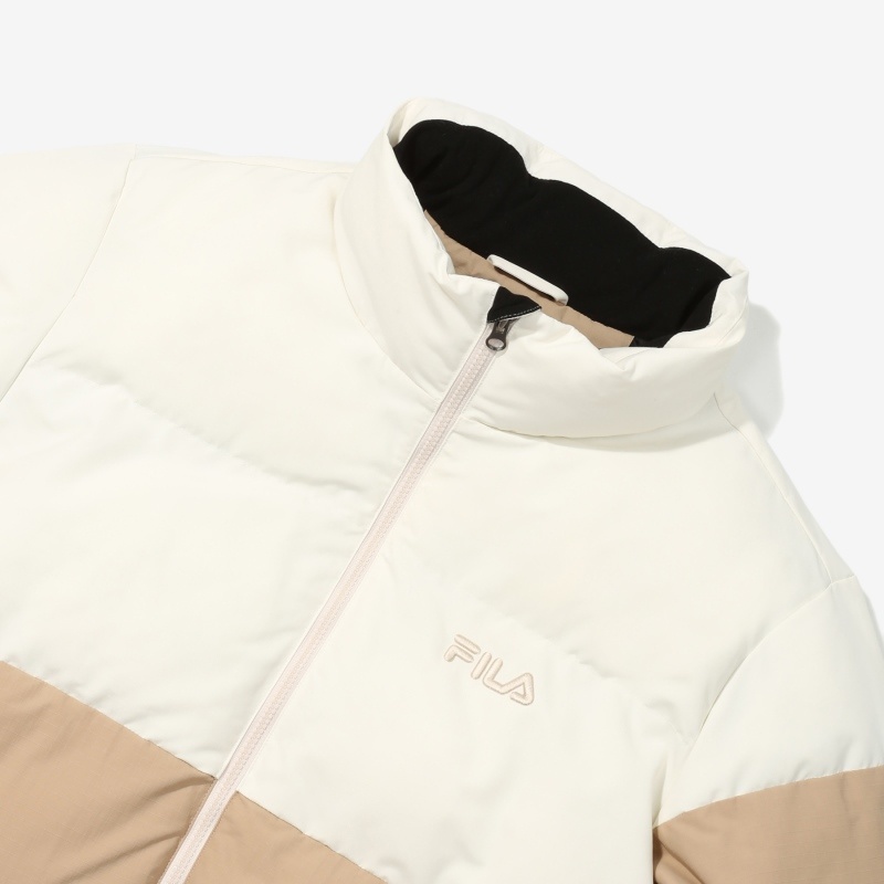 商品Fila|【享贝家】（国内发货）FILA 斐乐拼色羽绒夹克休闲羽绒服3款 男女同款 黑白拼色/米白拼色/藏蓝黑拼色 FS2DJD4104X G-LY,价格¥528,第16张图片详细描述