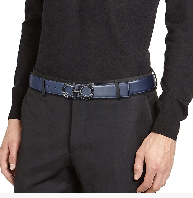 商品Salvatore Ferragamo|Salvatore Ferragamo 菲拉格慕 男士深蓝色腰带 67-9110-690736【包装随机，部分无包装盒】,价格¥3009,第18张图片详细描述