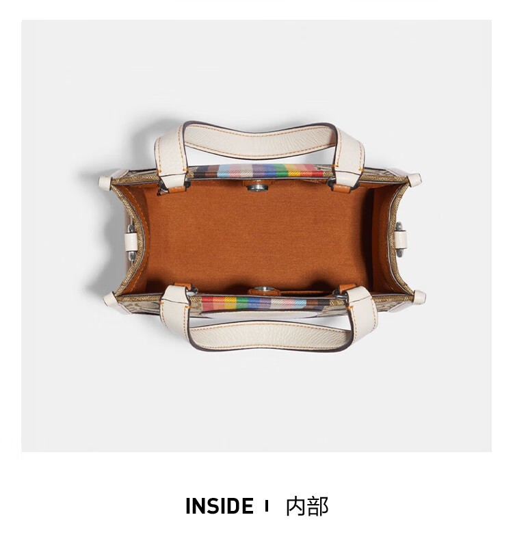 商品[国内直发] Coach|COACH/蔻驰 小号女士织物配皮单肩手提托特包 CJ576SVOT8 送礼好物,价格¥2126,第7张图片详细描述