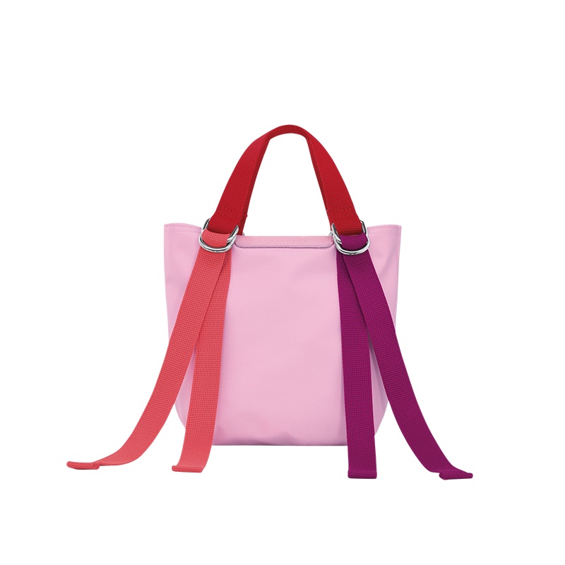 商品Longchamp|珑骧 女士帆布暗银色五金按扣开合饰有可调彩色节肩带迷你托特包（6色可选）,价格¥1122,第2张图片详细描述
