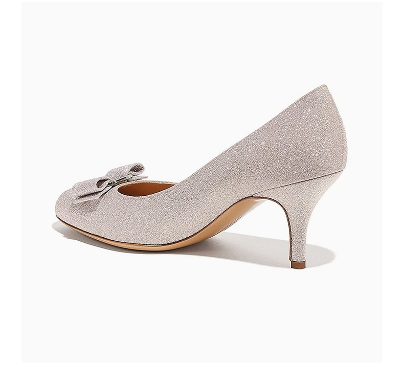 商品Salvatore Ferragamo|SALVATORE FERRAGAMO 女鞋裸粉色牛皮亮闪蝴蝶结高跟鞋 01-B788-710277,价格¥2664,第4张图片详细描述