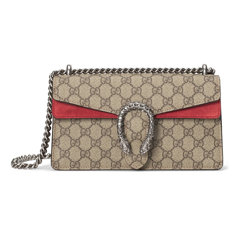 商品Gucci|GUCCI/古驰 Dionysus系列 经典Supreme帆布双G虎头搭扣小号单肩斜挎包 49962392TJN8677,价格¥19300,第2张图片详细描述