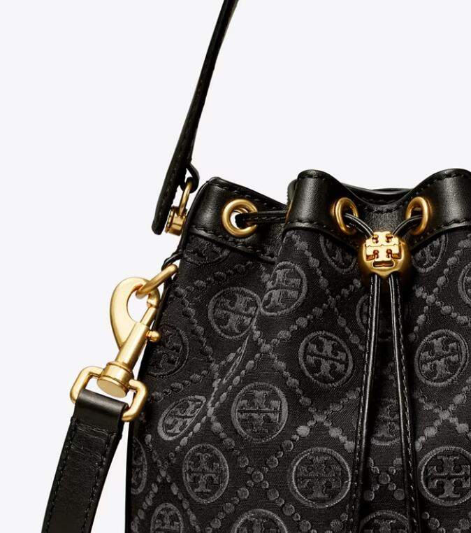 商品Tory Burch|TB汤丽柏琦T MONOGRAM中号水桶包女包（香港仓发货）,价格¥3345,第21张图片详细描述