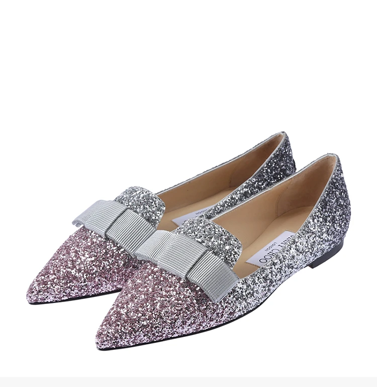 商品Jimmy Choo|JIMMY CHOO 银色女士平底船鞋 GALA-VNB-BALLETPINK-SILVER-ANTHRACITE,价格¥2488,第6张图片详细描述