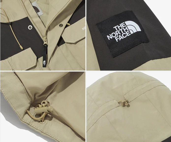 商品The North Face|【享贝家】（国内现货-LY）北面 拼接logo刺绣多口袋拉链防风保暖冲锋衣夹克 男女同款 NJ3BP50L-BEI,价格¥994,第4张图片详细描述