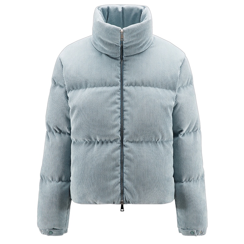 商品Moncler|Moncler/蒙克莱 22年秋冬新款 Antre系列 女士蓝色系灯芯绒短款羽绒服夹克H20931A000545964B80H,价格¥10056,第4张图片详细描述