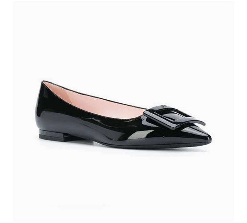 商品Roger Vivier|ROGER VIVIERRVW 女士黑色漆皮芭蕾舞鞋 57527920-D1P-B999,价格¥4121,第4张图片详细描述