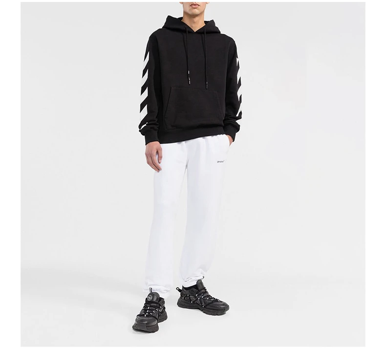 商品Off-White|OFF WHITE 男士黑色连帽卫衣 OMBB097C99FLE012-1001,价格¥3900,第5张图片详细描述