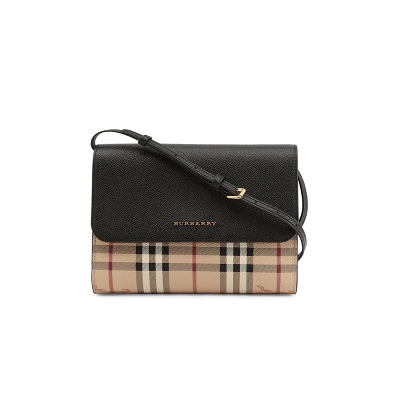 商品Burberry|现货 博柏利 经典款 女士皮革格纹斜挎包【两色】,价格¥4102,第5张图片详细描述