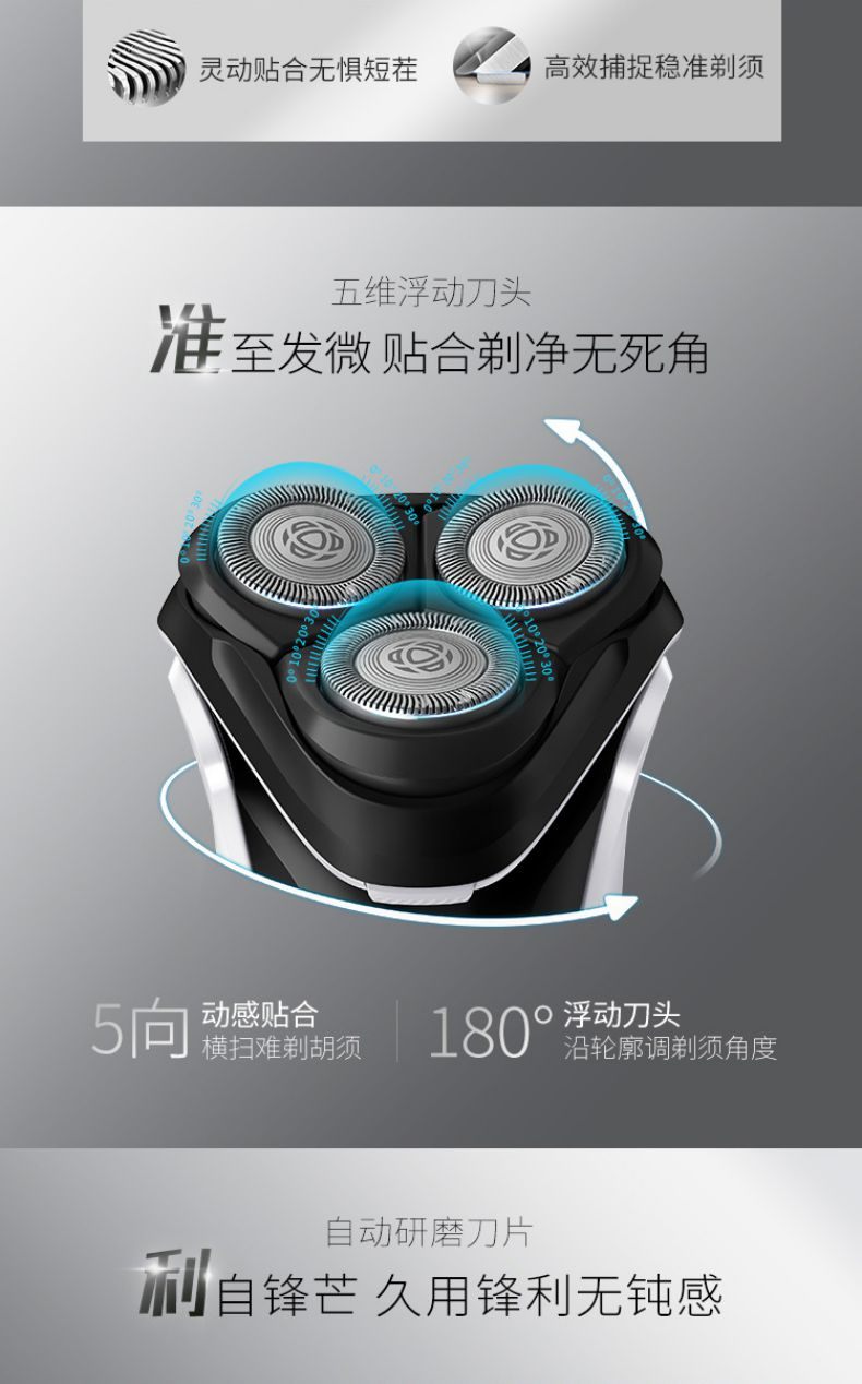 商品[国内直发] Philips|飞利浦男士电动剃须刀旋转式刮胡刀S3103/06正品进口刀头,价格¥649,第2张图片详细描述