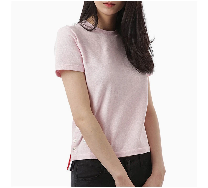 商品Thom Browne|Thom Browne 女士粉色短袖T恤 FJS013A-00050-680,价格¥1901,第5张图片详细描述