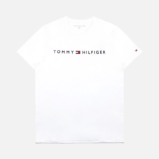 商品[国内直发] Tommy Hilfiger|TOMMY HILFIGER 男士白色棉质短袖T恤 78F1520-112,价格¥367,第1张图片详细描述