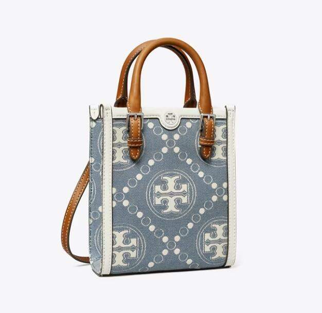 商品[国内直发] Tory Burch|托里·伯奇TORY BURCH 女士老花刺绣织物配皮托特包斜挎包 ,价格¥3385,第8张图片详细描述