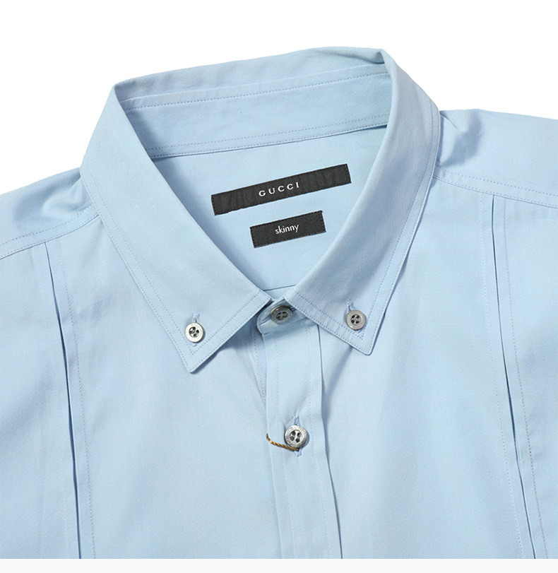 商品Gucci|GUCCI 男士浅蓝色棉衬衫 236352-21131-4910,价格¥1334,第9张图片详细描述