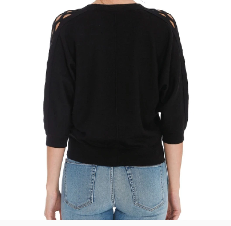 商品Chloé|CHLOE 女士黑色针织V领上衣     C21AMP26-670-001,价格¥1841,第7张图片详细描述