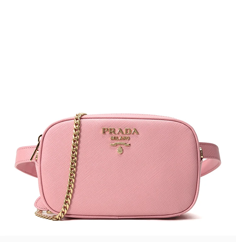 商品[国内直发] Prada|Prada 普拉达 女士花瓣粉皮革腰包单肩斜挎包链条包 1BL007-NZV-F0442,价格¥6873,第5张图片详细描述