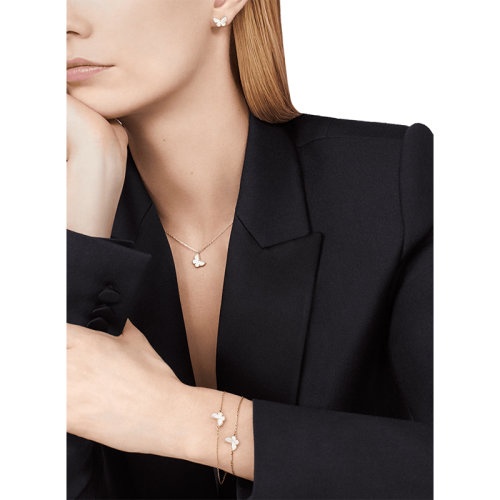 商品Van Cleef & Arpels| Van Cleef & Arpels/梵克雅宝 经典Sweet Alhambra papillon系列 白珍珠母贝黄金蝴蝶形状耳钉VCARN5JM00,价格¥20536,第2张图片详细描述