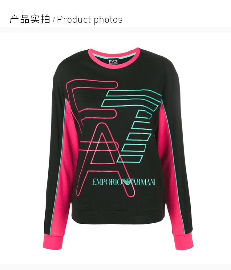 商品Emporio Armani|EMPORIO ARMANI 黑色女士卫衣/帽衫 3GTM57-J39Z-1200,价格¥567,第3张图片详细描述