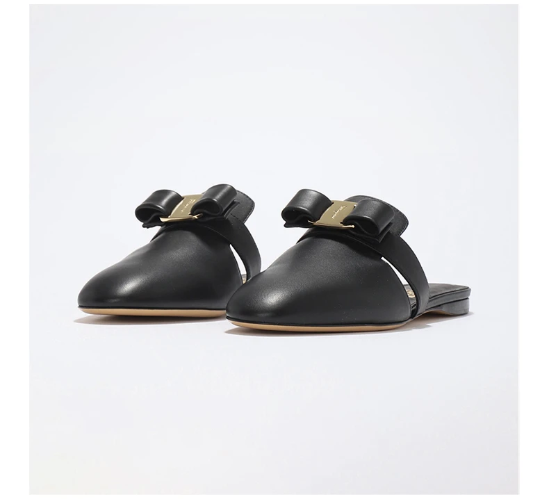 商品Salvatore Ferragamo|Salvatore Ferragamo 菲拉格慕 女士黑色牛皮拖鞋 01-P963-715346,价格¥2434,第6张图片详细描述