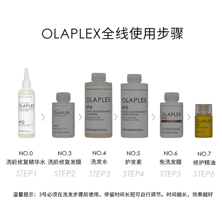 商品Olaplex|OLAPLEX 0号修护营养精华液155ml 防毛躁,价格¥242,第6张图片详细描述