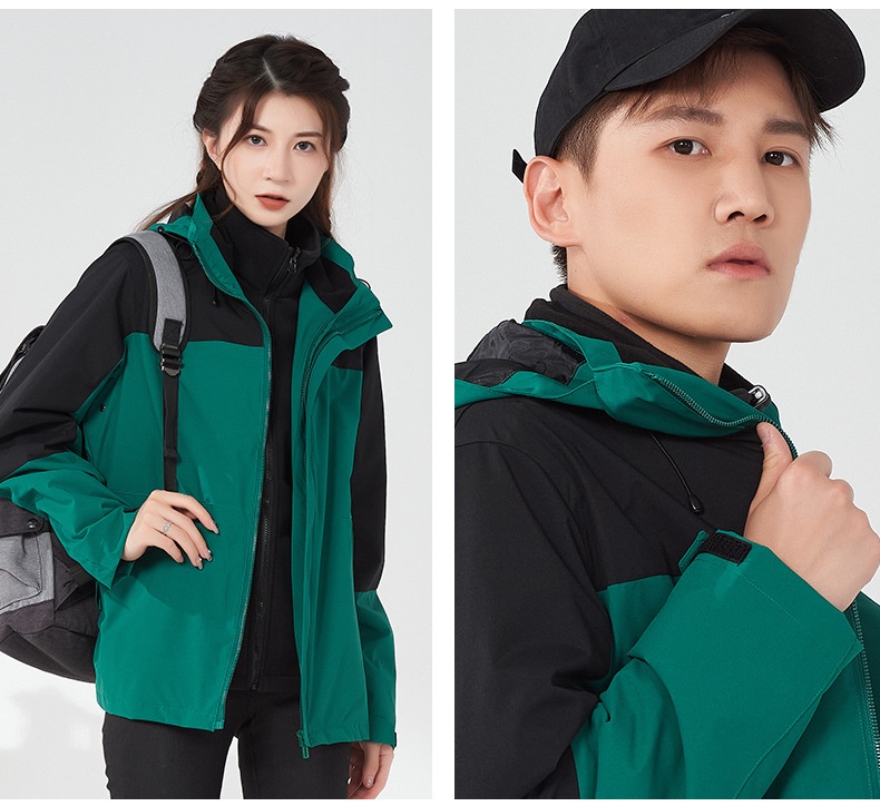 商品[国内直发] GLENVINTEN|2023新款户外冲锋衣三合一单层春夏两件套男女同款软壳防风登山服套装,价格¥370,第27张图片详细描述