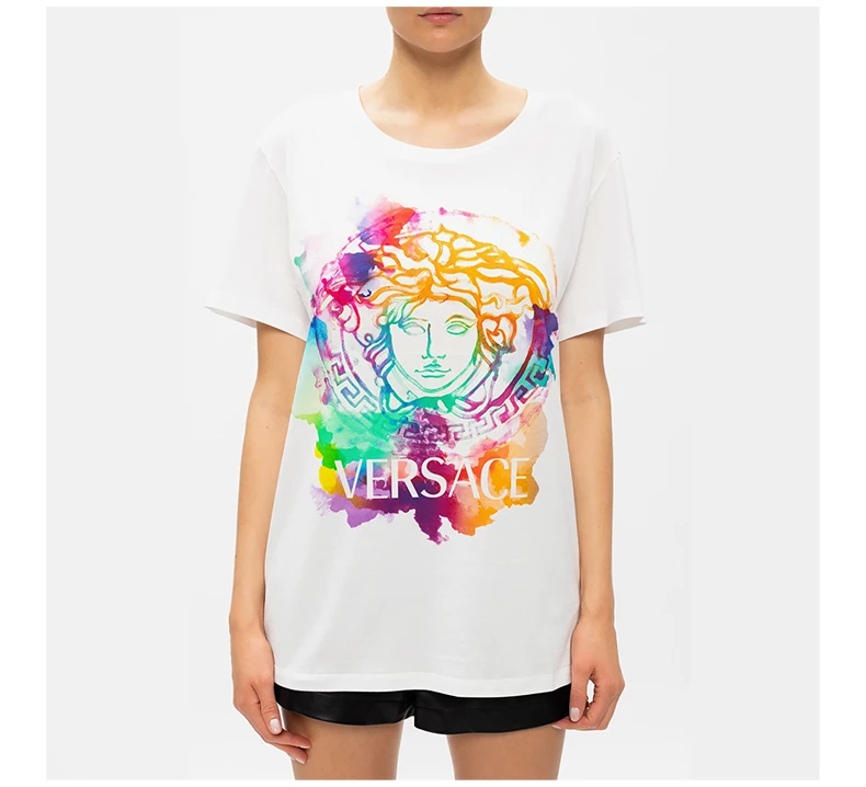 商品[国内直发] Versace|VERSACE 女士白色T恤 A87464-A228806-A1001,价格¥3121,第6张图片详细描述
