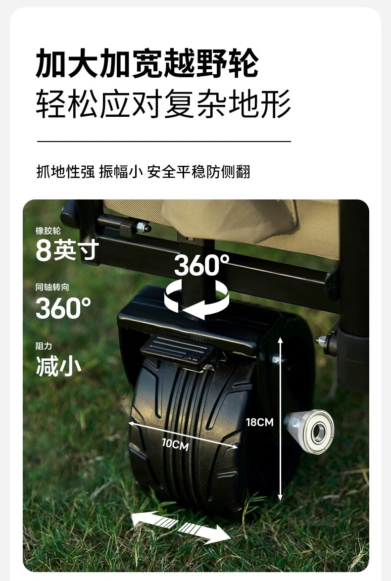 商品[国内直发] MobiGarden|户外露营便携式大容量手推车露营车折叠推车营地车星际,价格¥295,��第5张图片详细描述