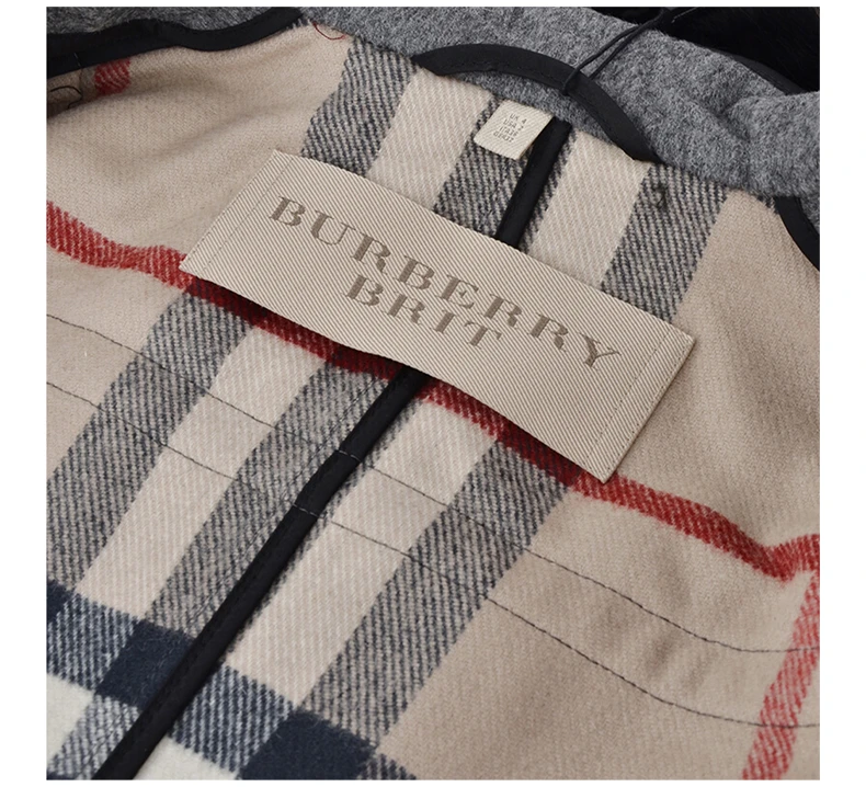 商品[国内直发] Burberry|BURBERRY 灰色女士大衣 3873757,价格¥9811,第5张图片详细描述