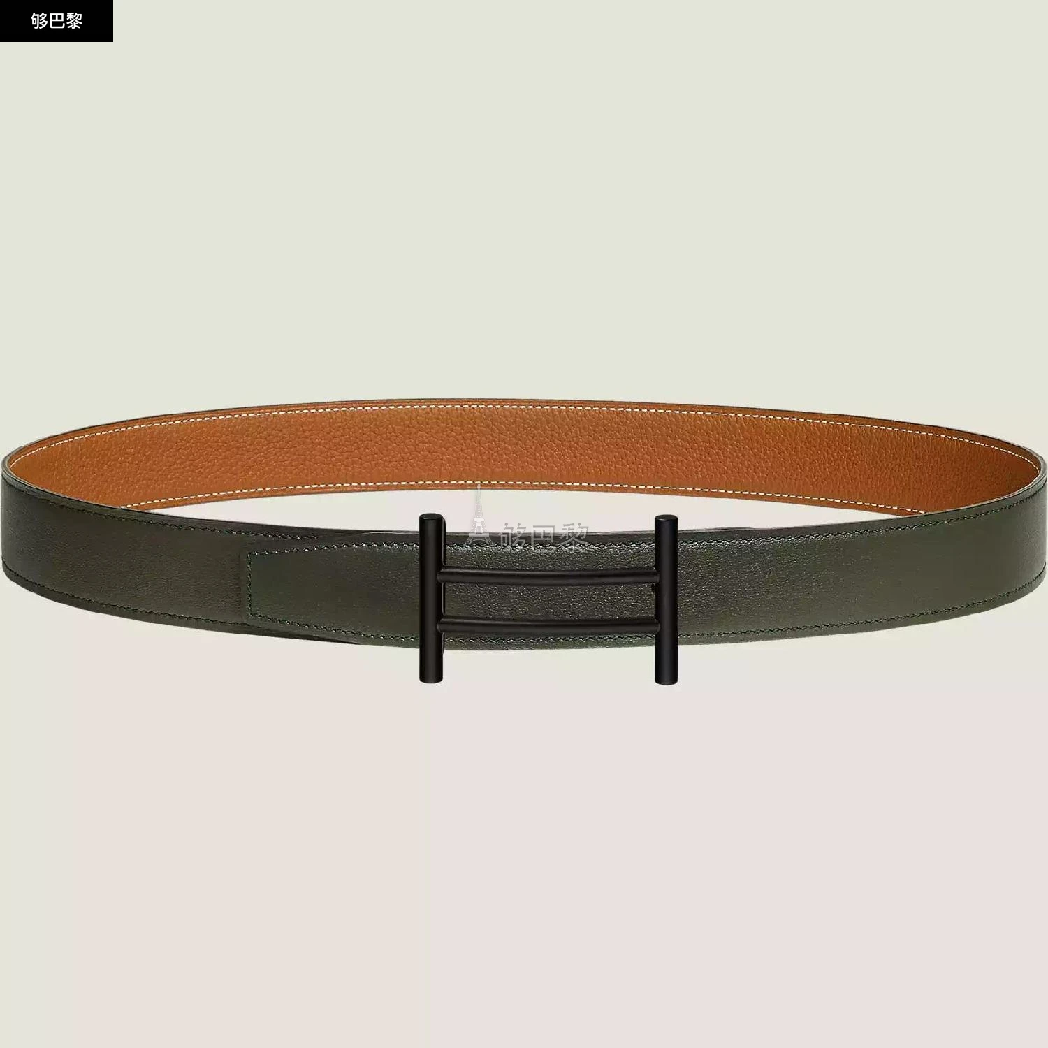 商品Hermes|【预售】 爱马仕 24秋冬 男士 腰带 Boucle de ceinture Rider & Cuir de ceinture réversible 32 mm H080028CY89|H073967CAVG075,价格¥6198,第2张图片详细描述