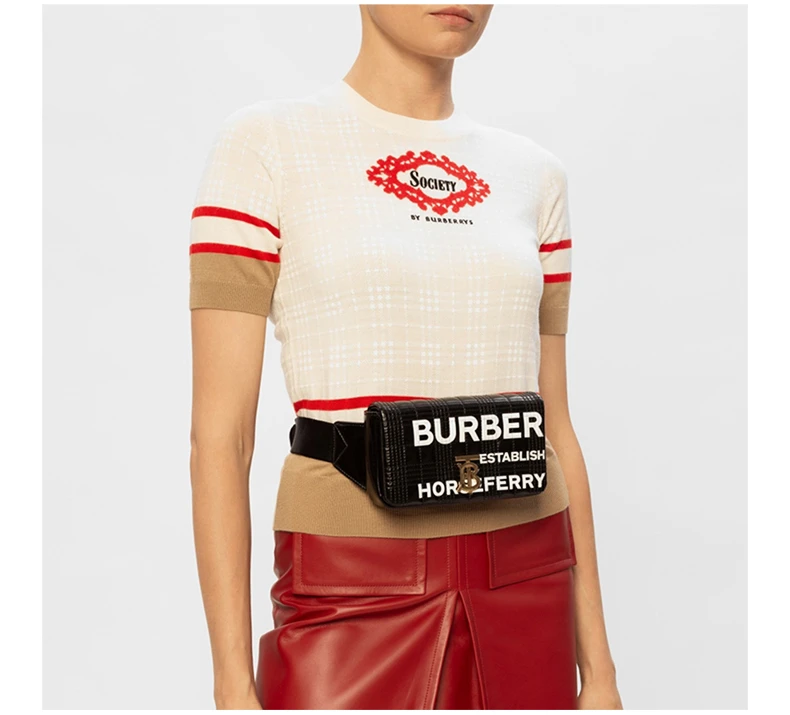 商品Burberry|BURBERRY 女士黑色印花字母腰包 8032204,价格¥4834,第3张图片详细描述