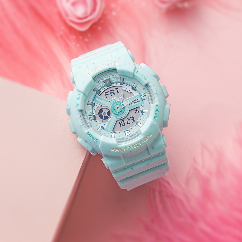 商品[国内直发] Casio|卡西欧女表baby-g防水潮流电子表限量马克龙达芙妮色,价格¥716,第4张图片详细描述