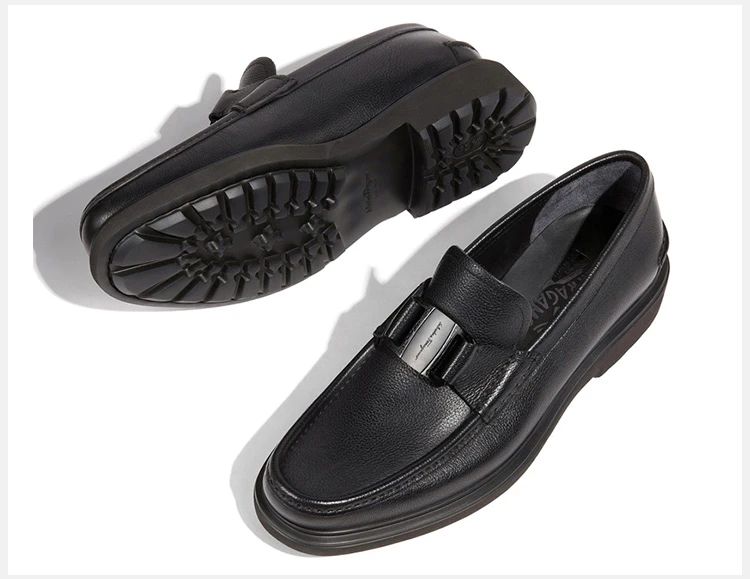商品Salvatore Ferragamo|Salvatore Ferragamo 菲拉格慕 男士黑色VARA扣饰休闲乐福鞋 02-9390-673838,价格¥2855,第7张图片详细描述